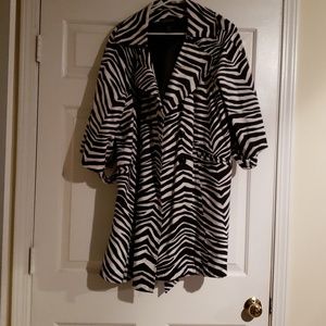 3 quarter length zebra print coat